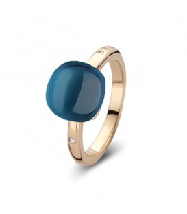 Anillo Mini Sweety de oro rosa con topacio London Blue Lake