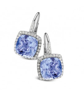 Pendientes "Cocktail" Amatista Topacio Azul y Diamantes